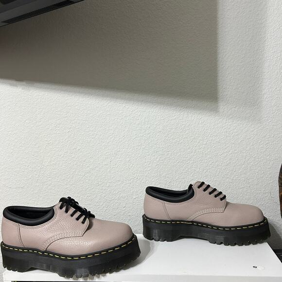 NEW Dr. Martens 8053 Quad Smooth Platform Derby Taupe Neutral Y2K Utility Sz 12 - Picture 6 of 9